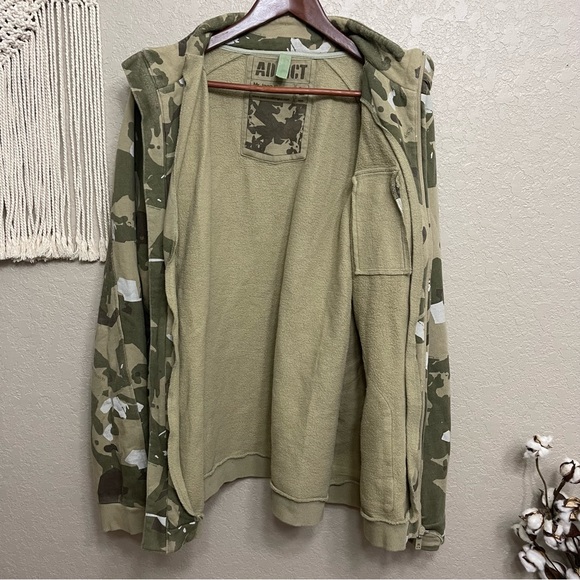 Addict Camouflage heavy cotton full zip Jacket Camo Sz L - Picture 8 of 9